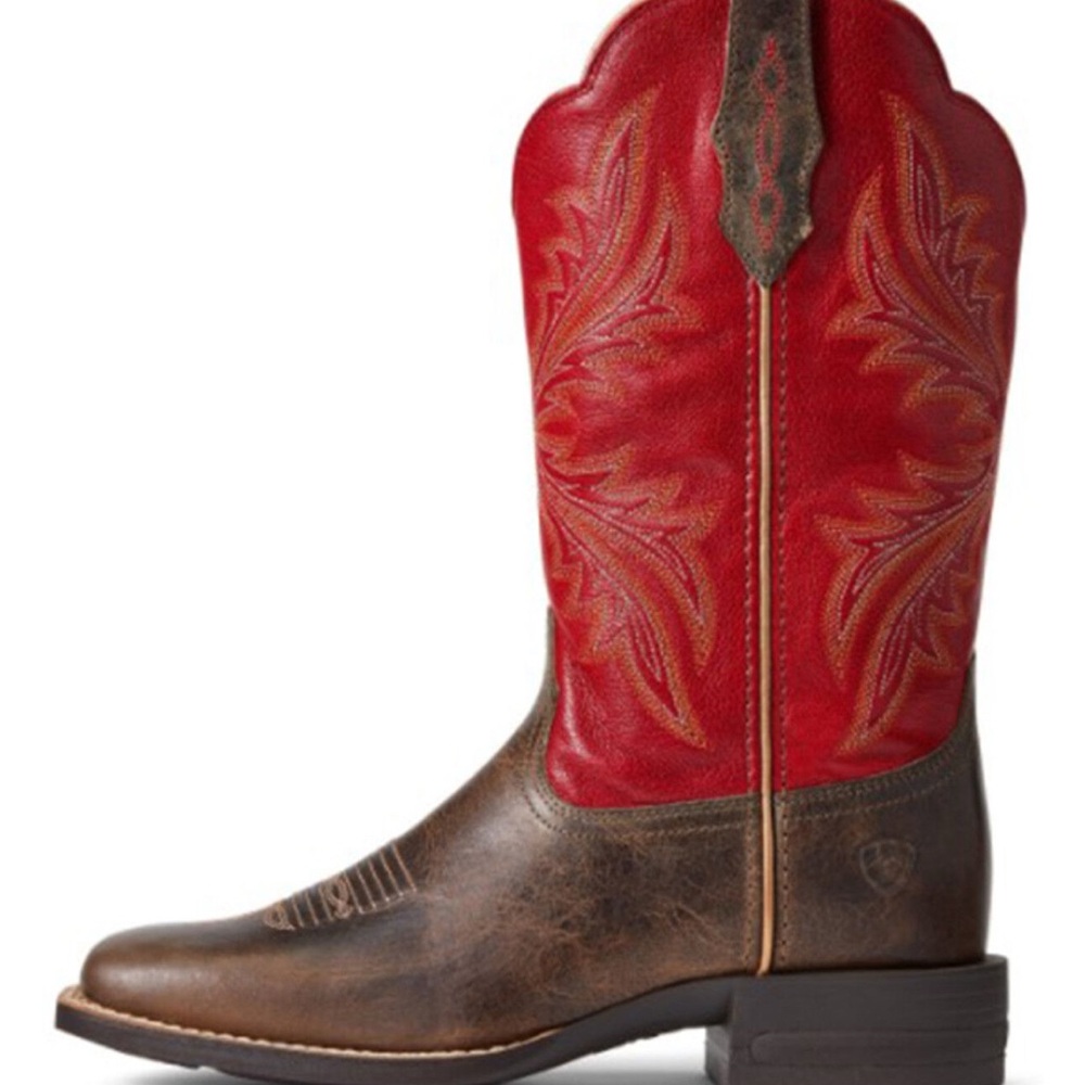Ariat Red and Brown Heeled Boots